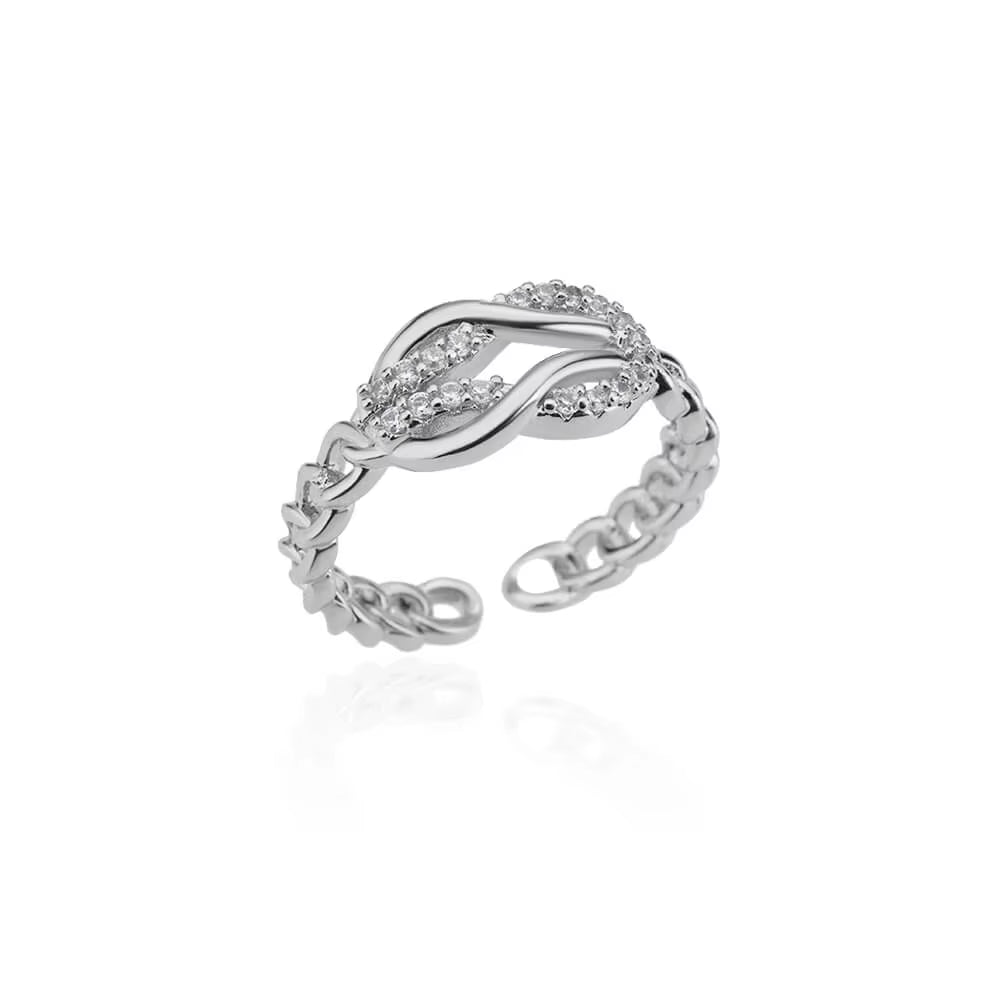 Blue Zircon Crown Rings for Women Stainless Steel Gold Color Adjustable Crown Ring 2025 Trend Design Female Wedding Jewerly Gift