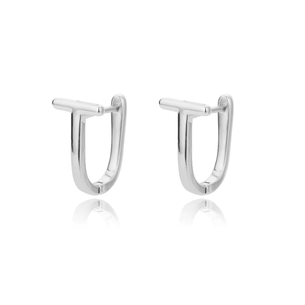 Punk Pin Earrings for Women Girls Stainless Steel Unique Design Paperclip Safety Stud Earrings 2024 Trend Fashion Couple Jewerly