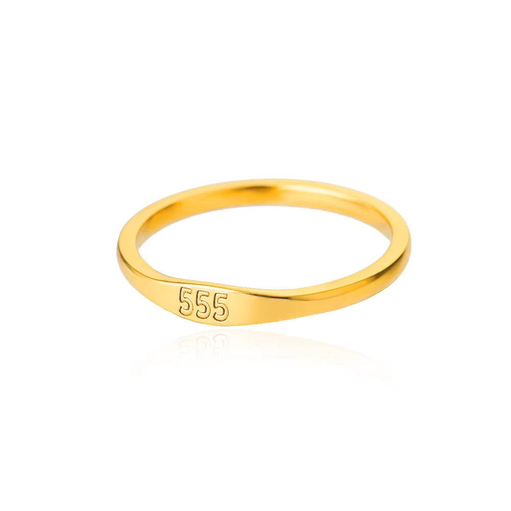 Lucky 11:11 Angel Number Rings for Women Stainless Steel Finger Ring Vintage Wedding Aesthetic Jewerly Gift Anillos Mujer
