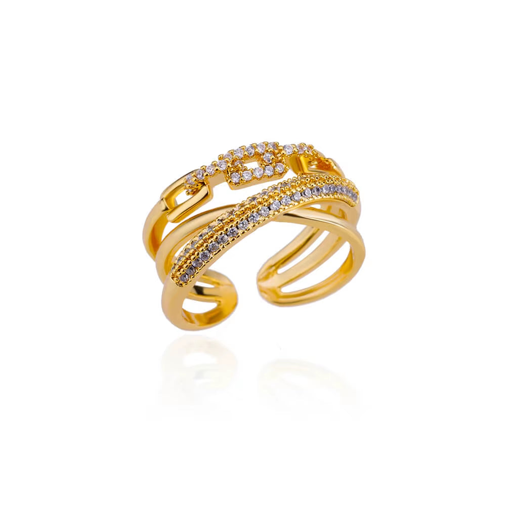 Blue Zircon Crown Rings for Women Stainless Steel Gold Color Adjustable Crown Ring 2025 Trend Design Female Wedding Jewerly Gift