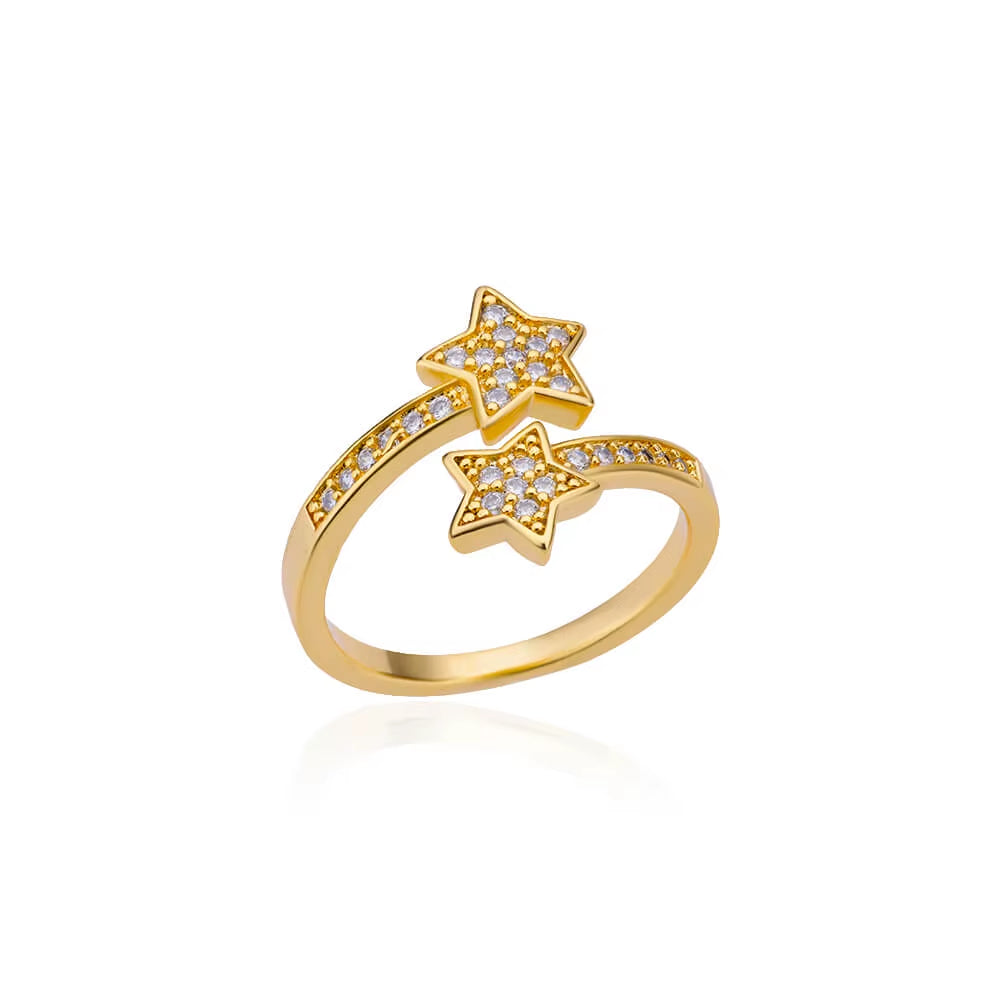 Blue Zircon Crown Rings for Women Stainless Steel Gold Color Adjustable Crown Ring 2025 Trend Design Female Wedding Jewerly Gift