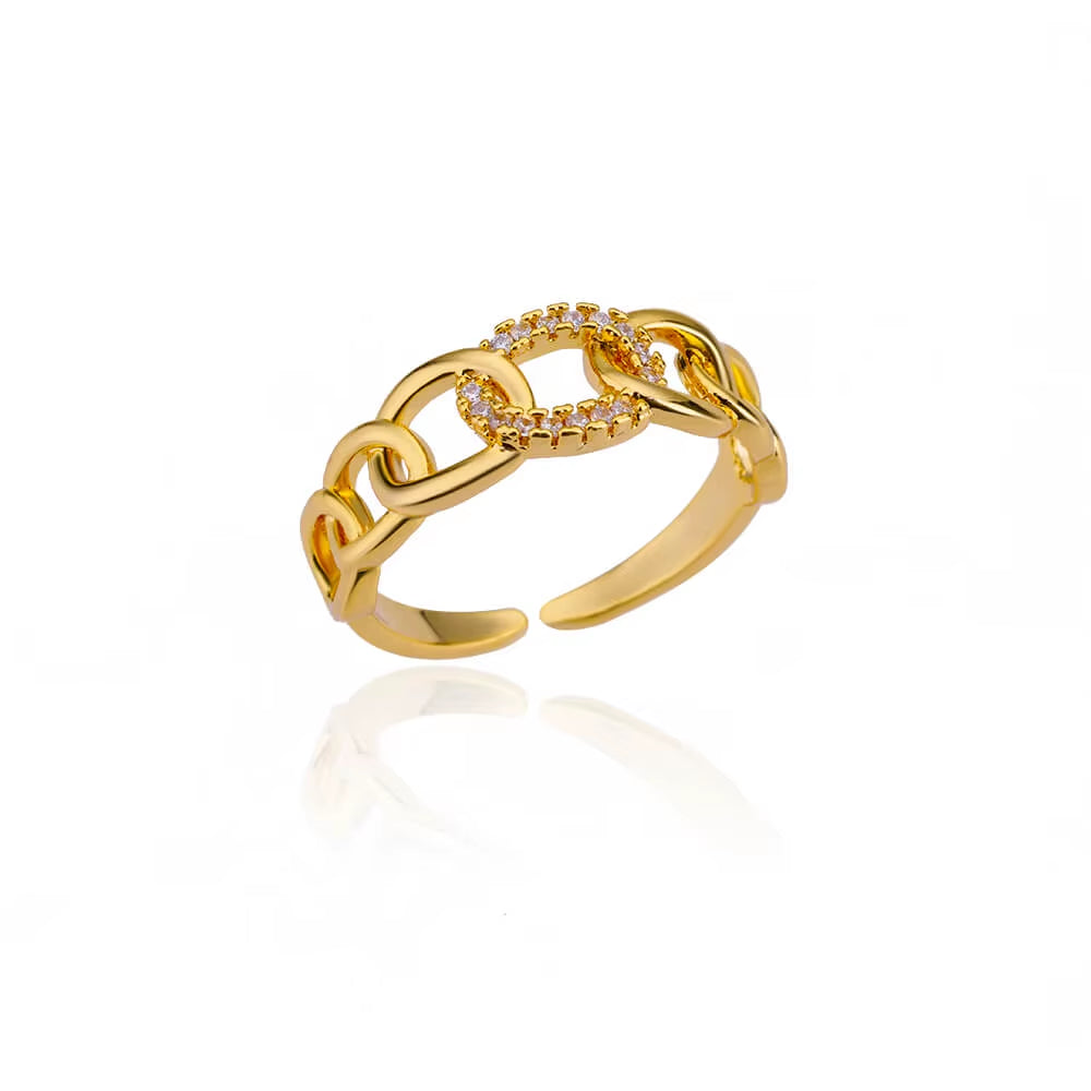 Blue Zircon Crown Rings for Women Stainless Steel Gold Color Adjustable Crown Ring 2025 Trend Design Female Wedding Jewerly Gift