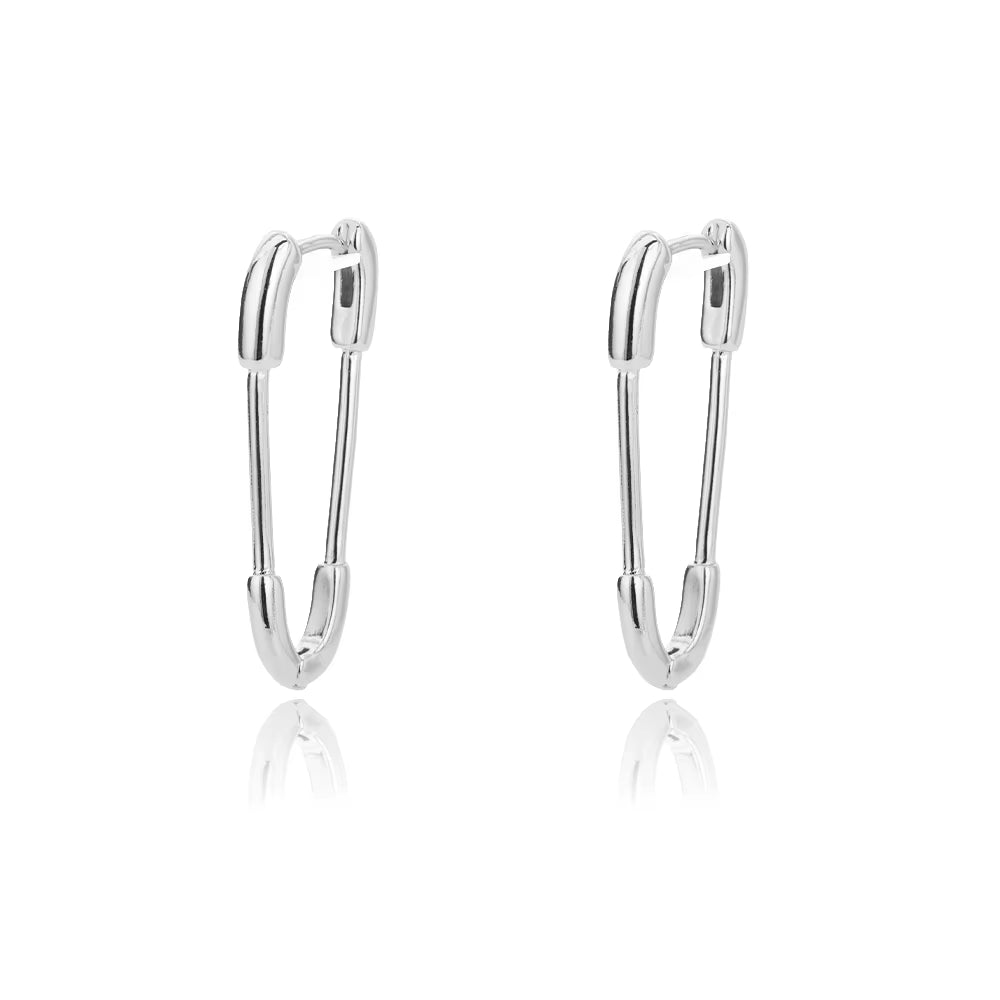 Punk Pin Earrings for Women Girls Stainless Steel Unique Design Paperclip Safety Stud Earrings 2024 Trend Fashion Couple Jewerly