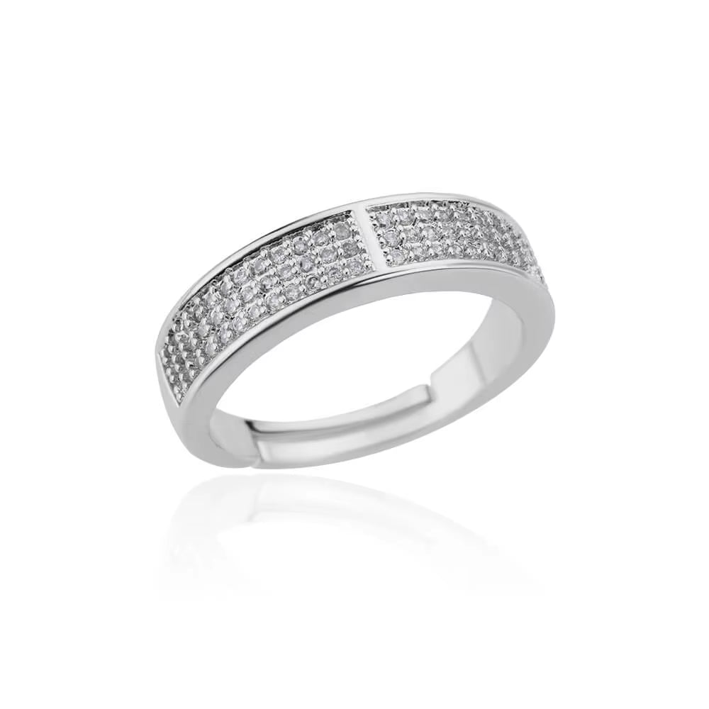 Blue Zircon Crown Rings for Women Stainless Steel Gold Color Adjustable Crown Ring 2025 Trend Design Female Wedding Jewerly Gift