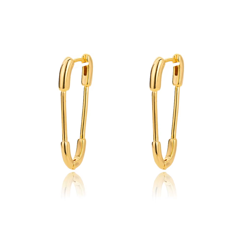 Punk Pin Earrings for Women Girls Stainless Steel Unique Design Paperclip Safety Stud Earrings 2024 Trend Fashion Couple Jewerly
