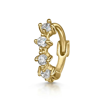 Piercing Aretes Earlobe Buckle 925 Sterling Silver White Zircon Cartilage Stud Earrings for Woman Girl Pendientes Mujer Jewerly