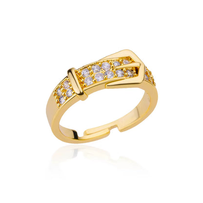 Blue Zircon Crown Rings for Women Stainless Steel Gold Color Adjustable Crown Ring 2025 Trend Design Female Wedding Jewerly Gift