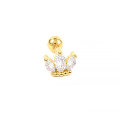Piercing Aretes Earlobe Buckle 925 Sterling Silver White Zircon Cartilage Stud Earrings for Woman Girl Pendientes Mujer Jewerly