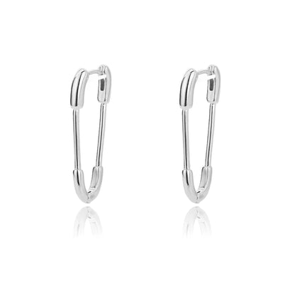 Punk Pin Earrings for Women Girls Stainless Steel Unique Design Paperclip Safety Stud Earrings 2024 Trend Fashion Couple Jewerly