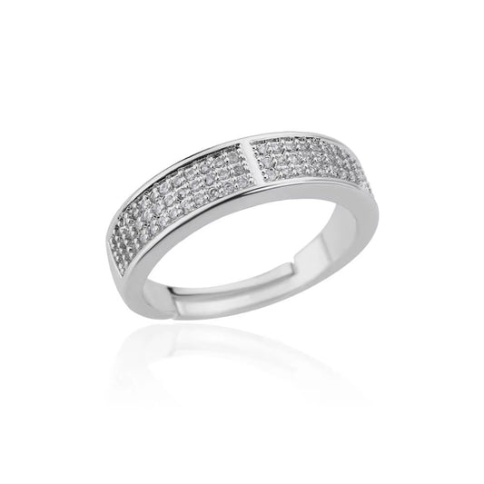 Blue Zircon Crown Rings for Women Stainless Steel Gold Color Adjustable Crown Ring 2025 Trend Design Female Wedding Jewerly Gift