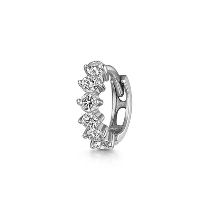 Piercing Aretes Earlobe Buckle 925 Sterling Silver White Zircon Cartilage Stud Earrings for Woman Girl Pendientes Mujer Jewerly